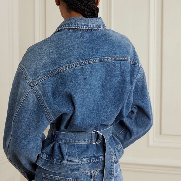 Agolde Zyla Cinch Denim Jacket in blue XS - Picture 2 of 6